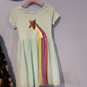 Wonder Nation Mint Rainbow Sequin Shooting Star Dress Size XL